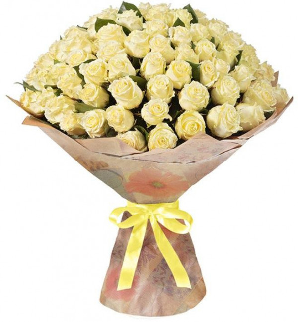 Букет цветов "101 белая роза" Букет цветов "101 белая роза"